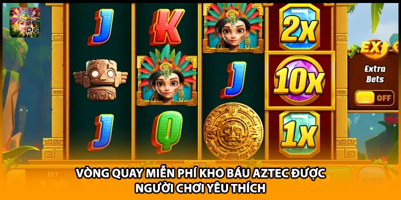 Vòng quay miễn phí kho báu Aztec được người chơi yêu thích